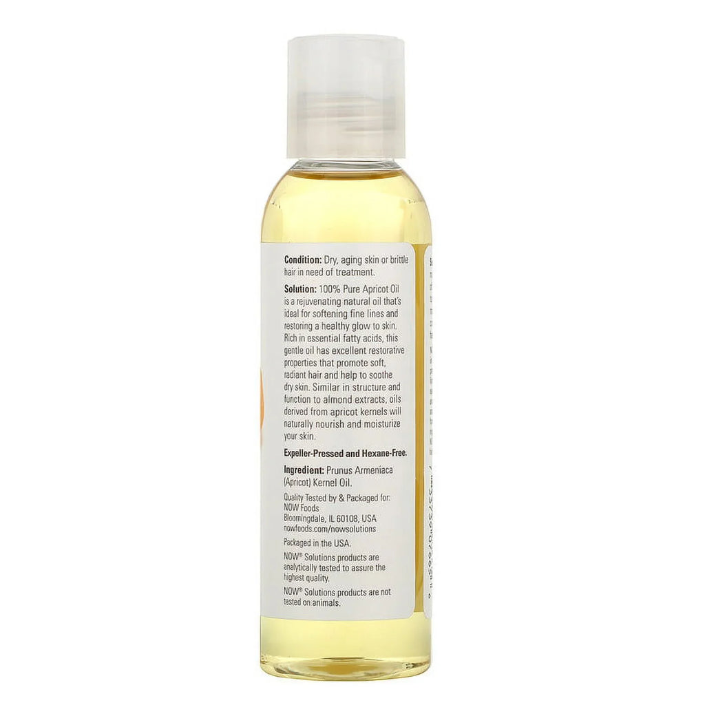 NOW Foods, Solutions, Apricot Oil, 4 fl oz (118 ml) Pack of 3