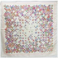 Pre-Owned Louis Vuitton Silk Scarf Muffler Monogram White x Multicolor Women's (Good)