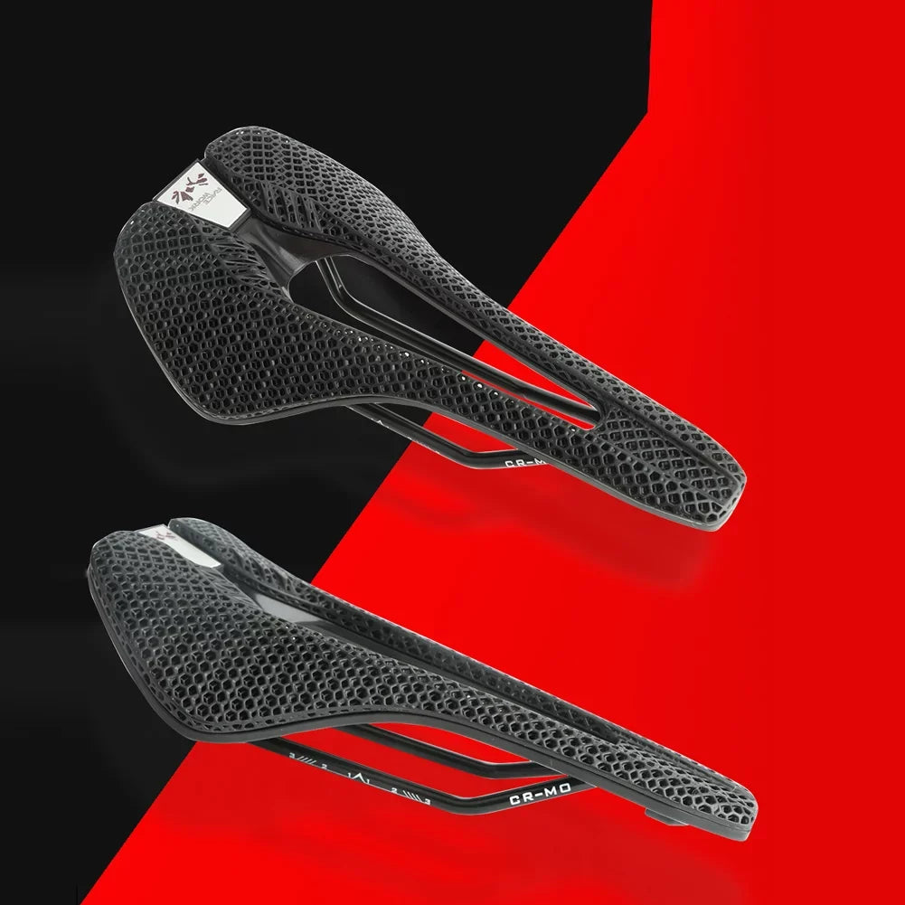 RACEWORK 30CRMO 3D Printed Saddle MTB Mountain Road Cycling Saddle Relaxed Honeycomb Structure Hollow Cushion