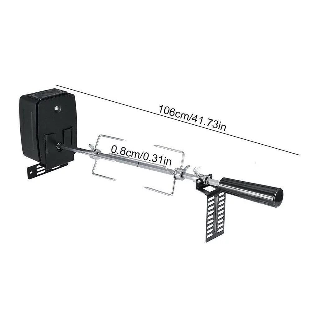 Electric Rotisserie BBQ Grill Roaster Spit Rod Outdoor Barbecue Motor Kit Stainless Steel
