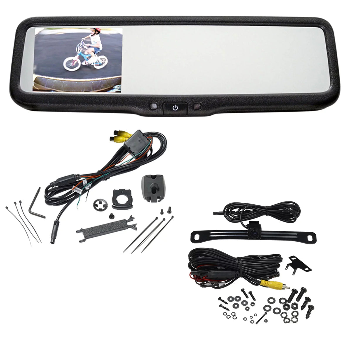 OEM-Style Replacement Rearview Mirror Monitor w/ 3.5-inch screen and Universal back up camera