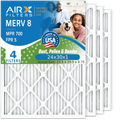 24x30x1 Air Filter MERV 8 Comparable to MPR 700 & FPR 5 Electrostatic Pleated Air Conditioner Filter 4 Pack HVAC AC Premium USA Made 24x30x1 Furnace Filters by AIRX FILTERS WICKED CLEAN AIR.
