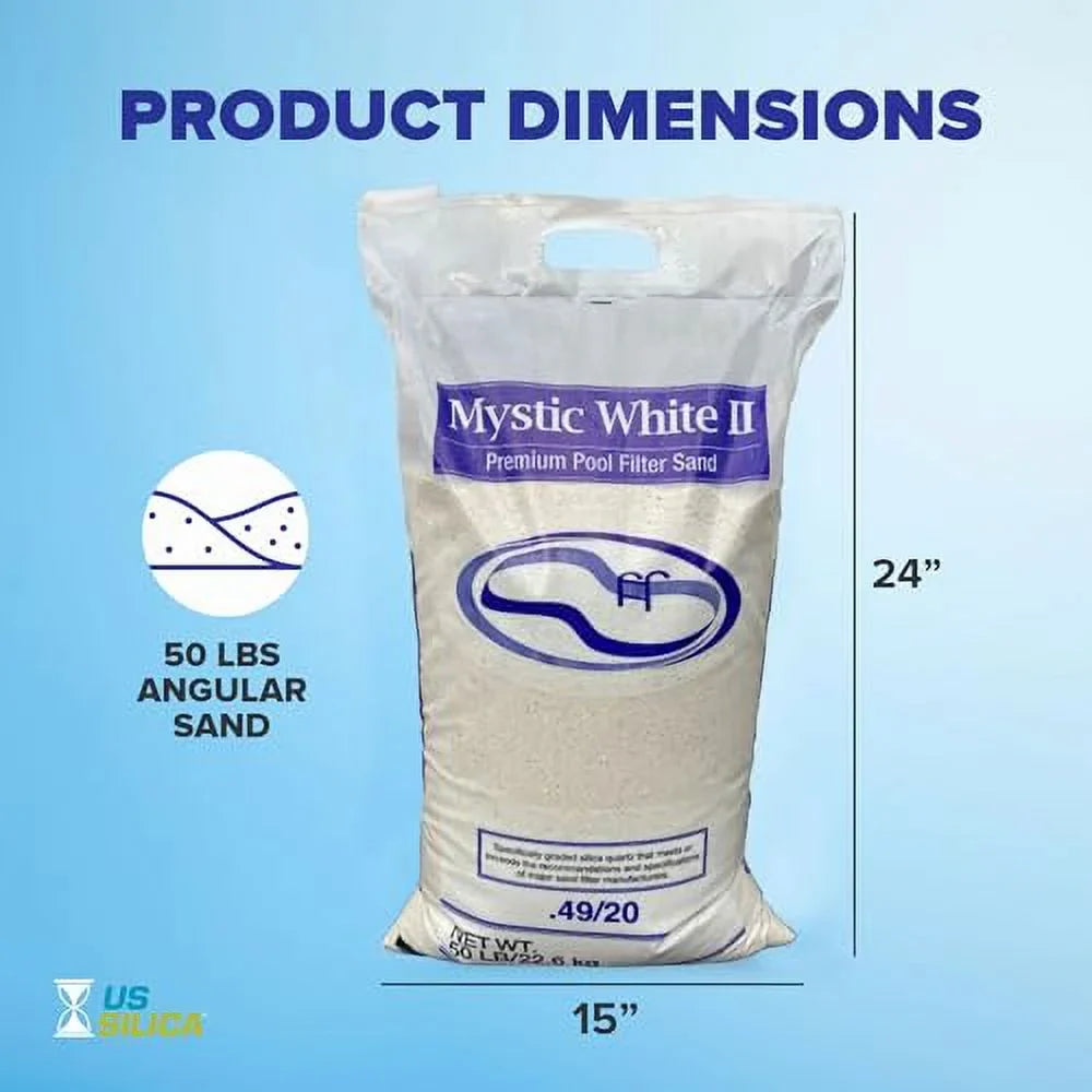 Mystic White II Swimming Pool Filter Sand - 50lb Bag