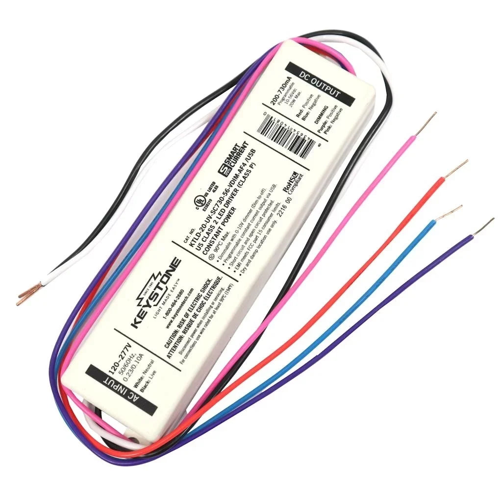 Keystone 14080 - 12 watt 120/277 volt Smart Current Constant Current (KTLD-12-UV-SC500-56-VDIM-AF1 /USB)