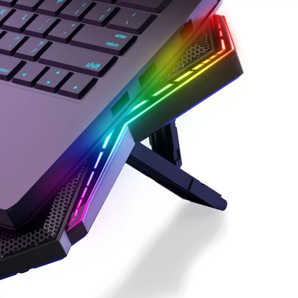 COOLCOLD K40 Laptop Cooler Stand with 6 Fans, Adjustable Wind Speed, and Mute Design