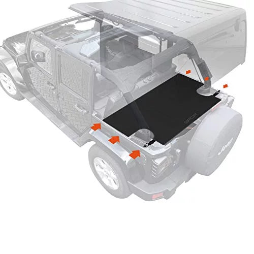 GPCA Cargo Cover LITE PLUS for Wrangler JK 4DR Sport/ Sahara/ Rubicon/ Freedom Unlimited 2007-2018 models (UPGRADED)
