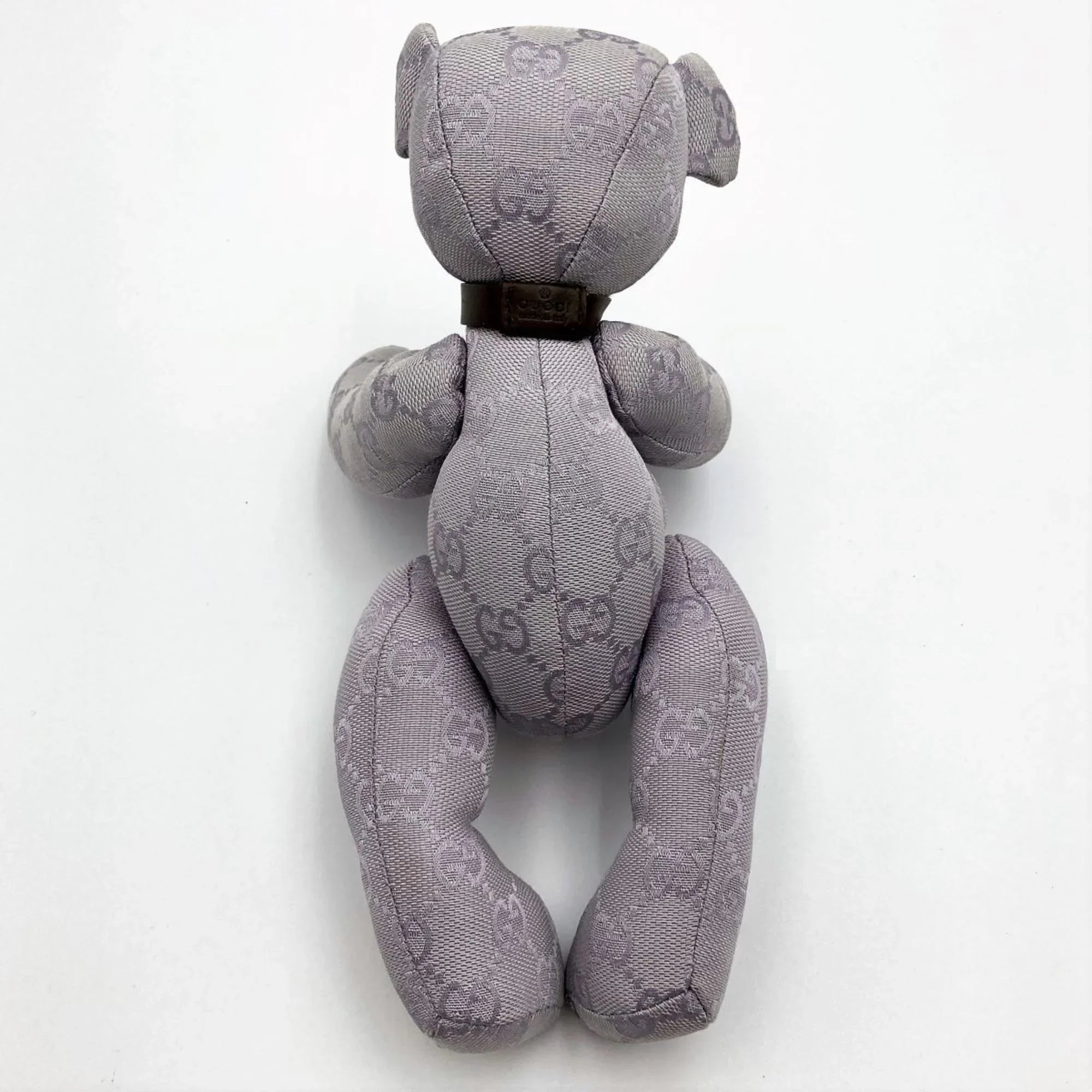 Pre-Owned GUCCI Gucci Bear Plush Toy Purple x Brown GG Canvas Interior Ladies Kids (Good)