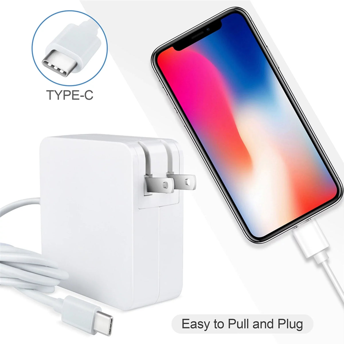 KONKIN BOO Compatible White 65W USB Type-C AC Adapter Charger Replacement for XPS 13 7390 P82G003 2-in-1 Laptop PSU