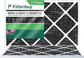Filterbuy 16x25x1 MERV 8 Odor Eliminator Pleated HVAC AC Furnace Air Filters with Activated Carbon (2-Pack)