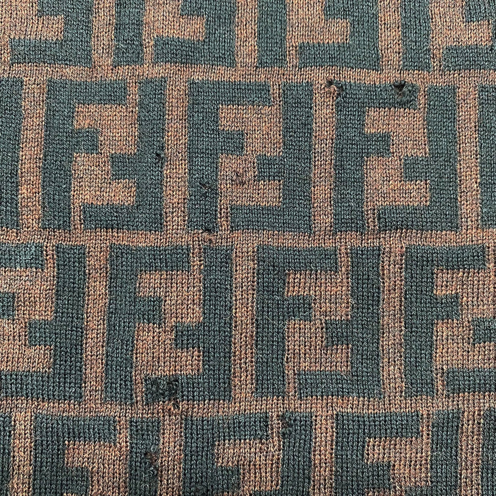 Pre-Owned FENDI Zucca Muffler Stole All Over Pattern FF Brown Women's Men's Fashion Old Clothes (Good)