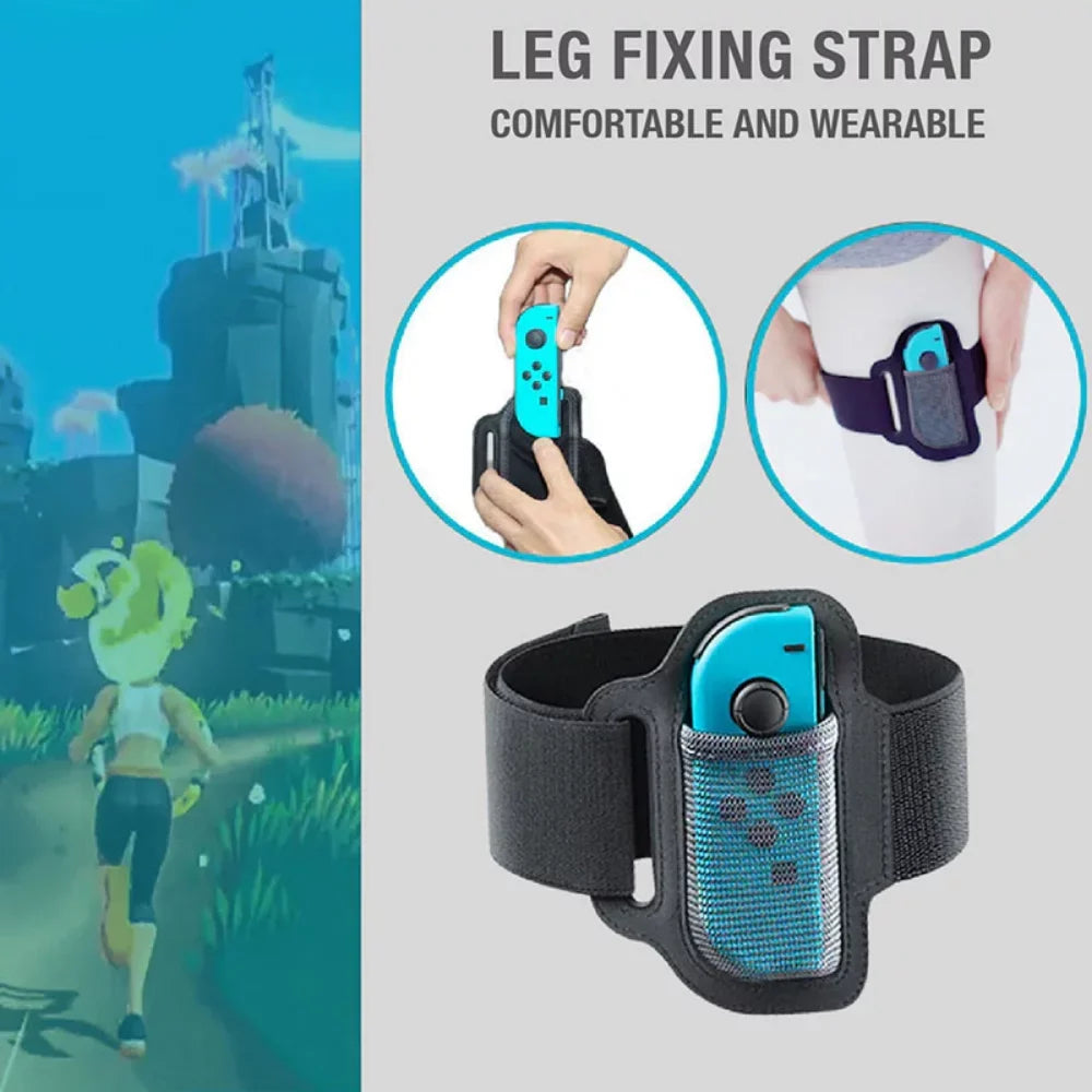 For Nintend Switch Somatosensory Yoga Fitness Ring Anti-Slip Grips Adjustable Leg Strap Set For Ring Sport Game