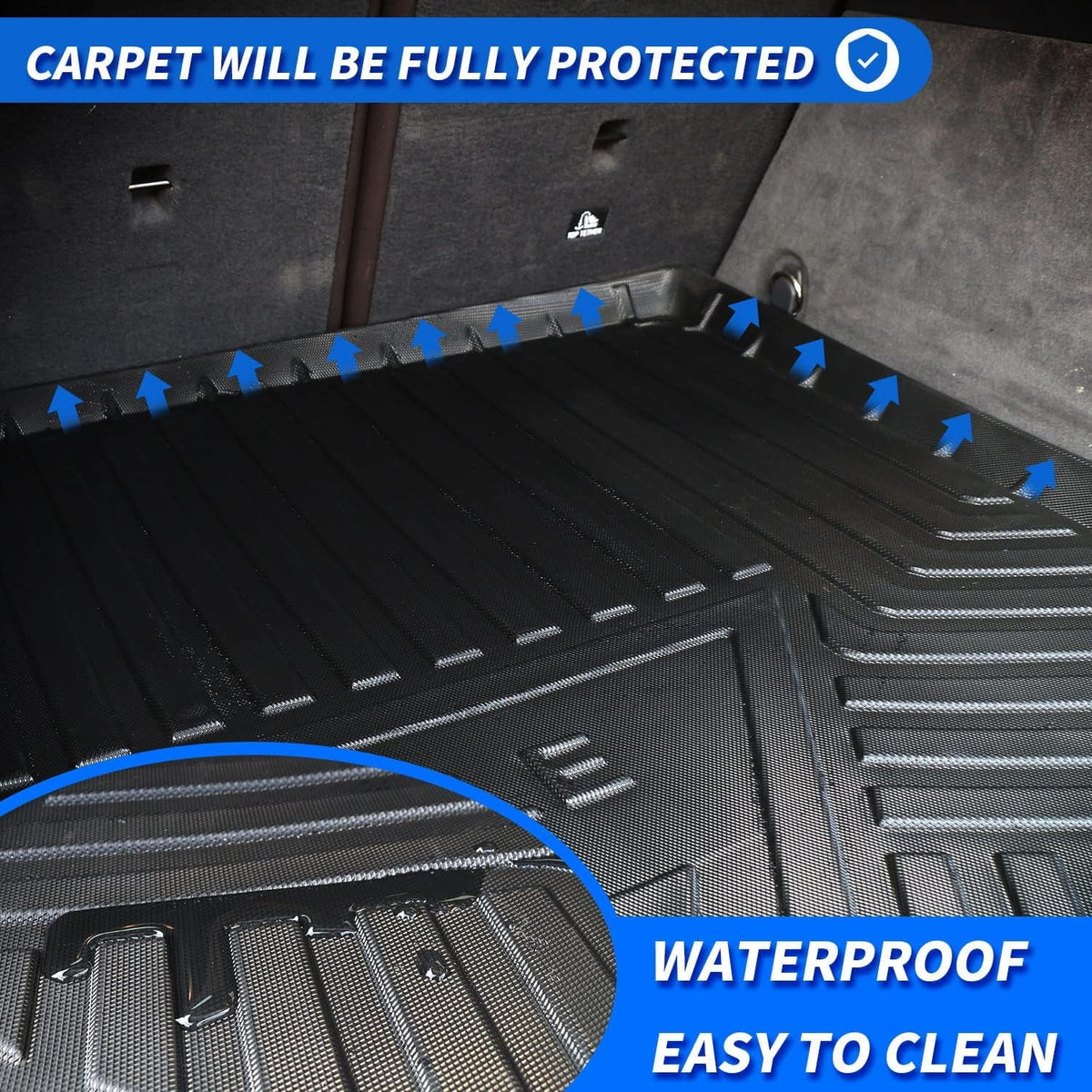 Cargo Liner fit 2019-2024 BMW X5 All Weather Rear Trunk Cover Cargo Tray Floor Mat for BMW X5 2019 2020 2021 2022 2023 2024 Accessory , Black