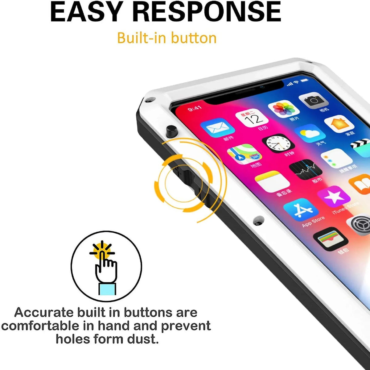 Gorilla Glass Aluminum Metal iPhone 6 Plus Case (Black) Heavy Duty Military Grade Shockproof and Scratch Resistant Protection, Rugged Outdoor Travel