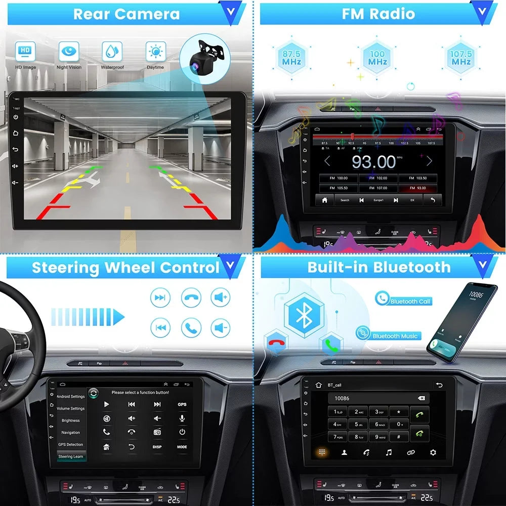Podofo 2+64G Android 13 for Ford Escape/Ford Kuga/Mazda Tribu 2007-2012 Wireless Carplay Android Auto Mirror Link 9'' Touchscreen Car Stereo Radio WIFI GPS FM Bluetooth Hifi, AHD Backup Camera