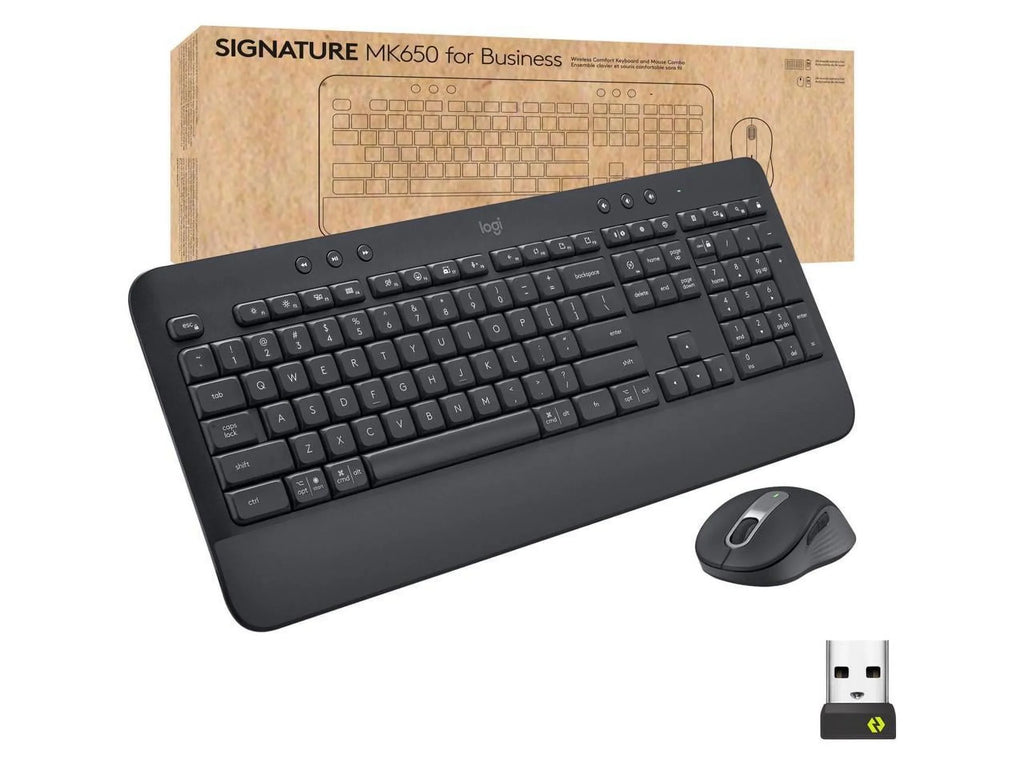 Logitech Signature MK650 Combo for Business, Wireless Mouse and Keyboard, Logi Bolt, Bluetooth, SmartWheel, Globally Certified, Windows/Mac/Chrome/Linux - Graphite