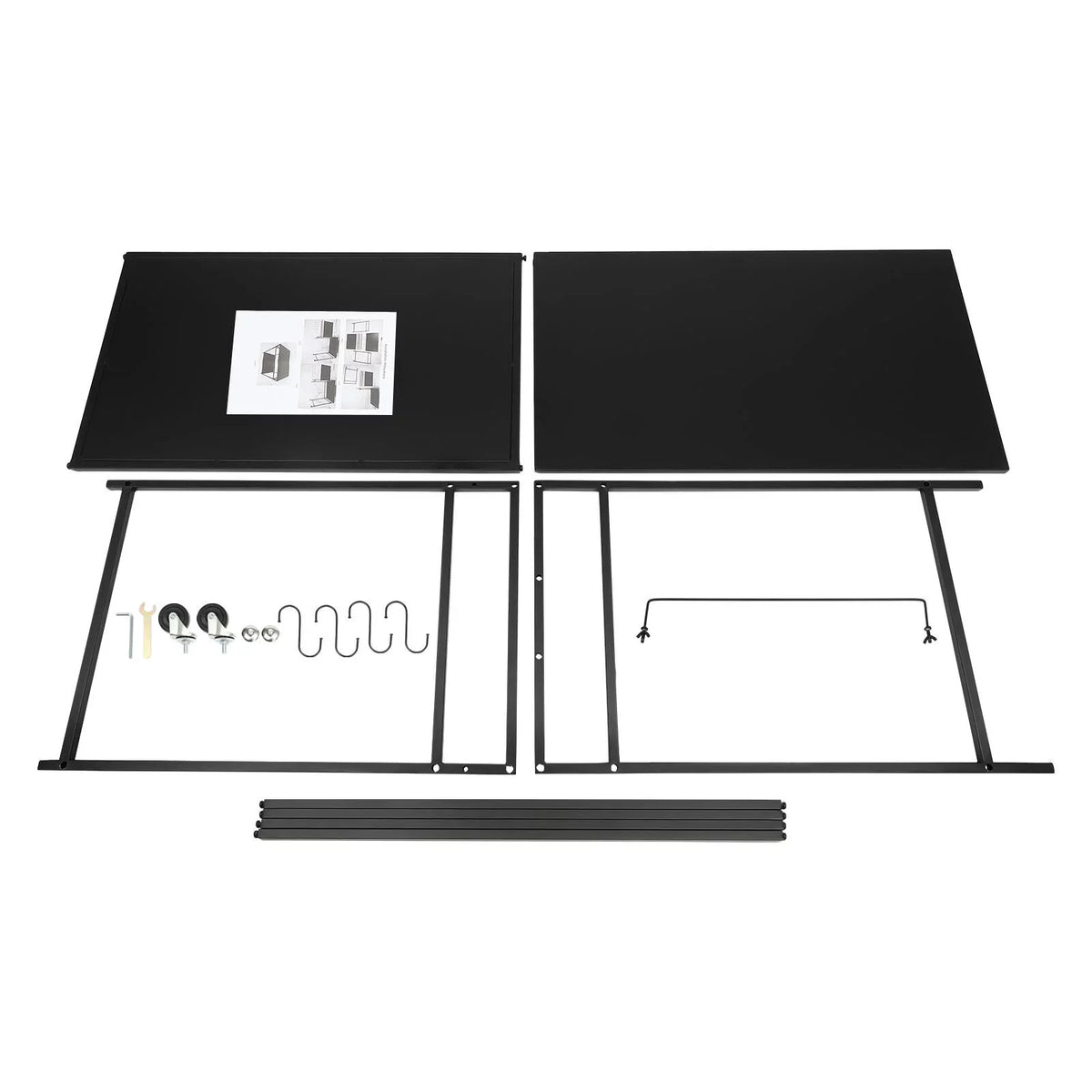 Outdoor Cook Station Table 2-Tier Shelf Food Prep BBQ Grill Serving Cart Movable Rack