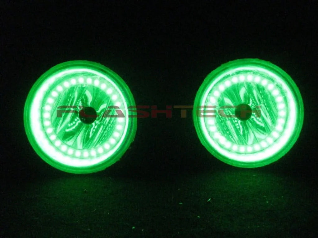 Flashtech LED RGB Multi Color Halo Ring Fog Light Kit for Dodge Caliber 07-12 with V.3 Fusion Color Change Wifi Remote