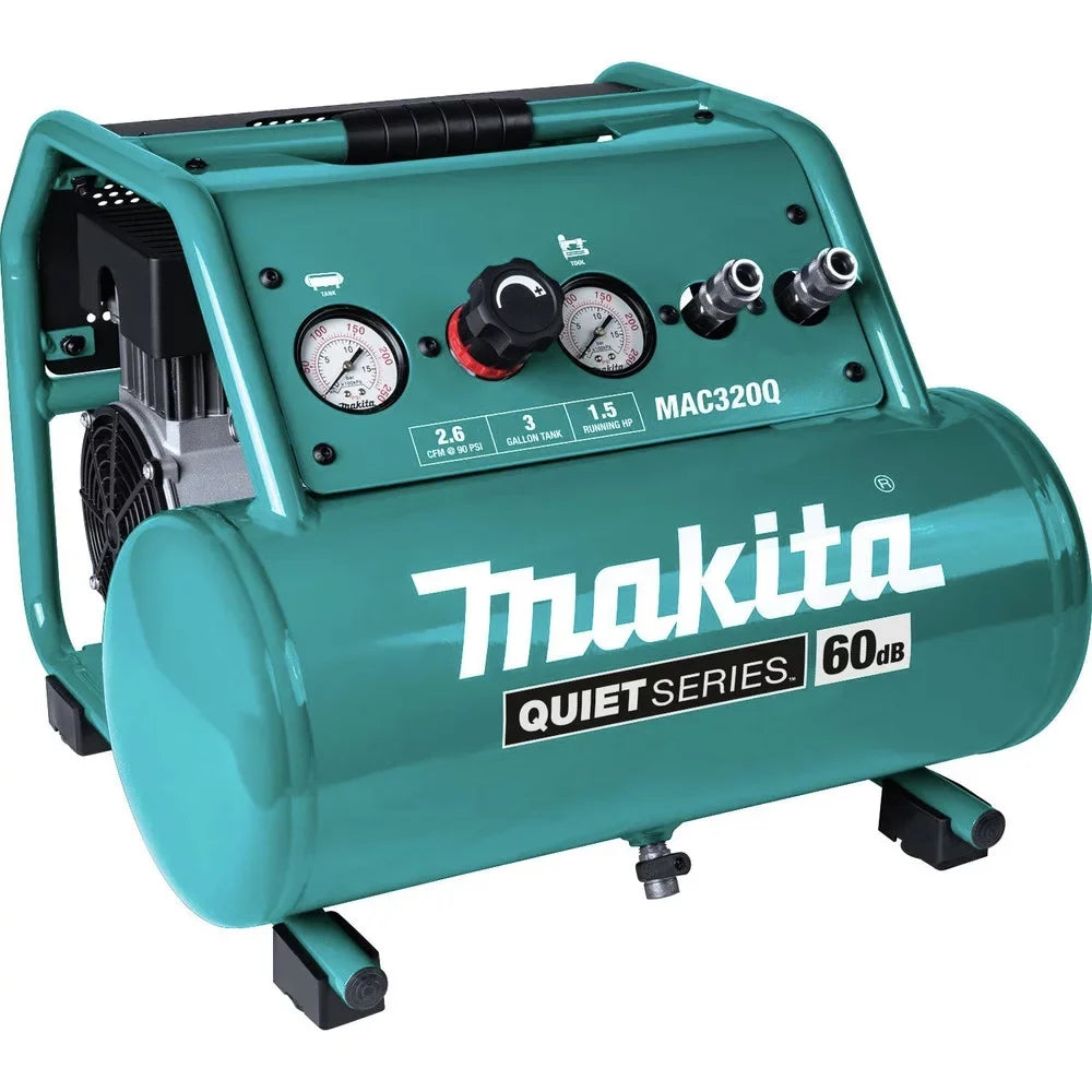 Makita MAC320Q Quiet Series 1-1/2 3 Gallon Oil-Free Hand Carry Air Compressor