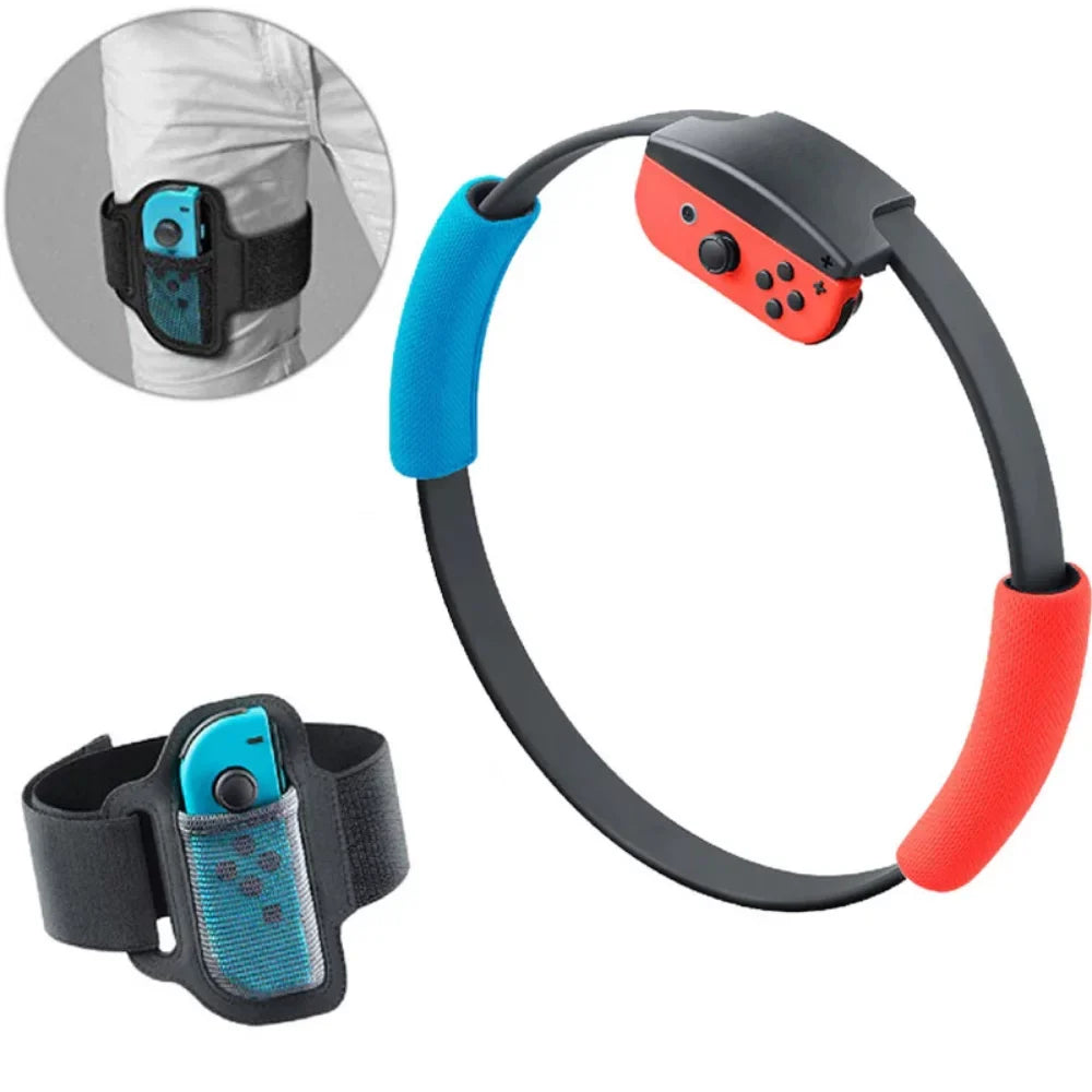 For Nintend Switch Somatosensory Yoga Fitness Ring Anti-Slip Grips Adjustable Leg Strap Set For Ring Sport Game