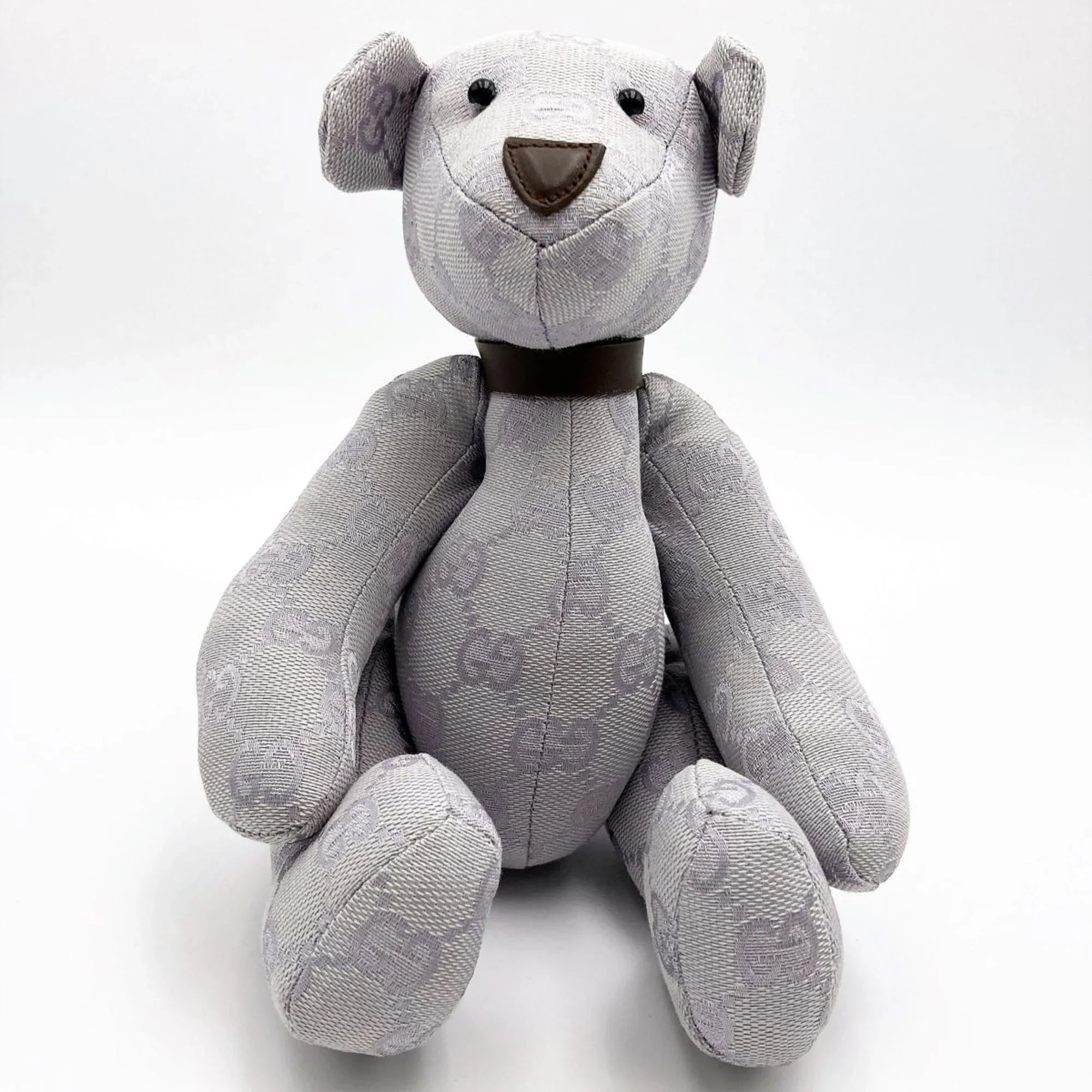Pre-Owned GUCCI Gucci Bear Plush Toy Purple x Brown GG Canvas Interior Ladies Kids (Good)