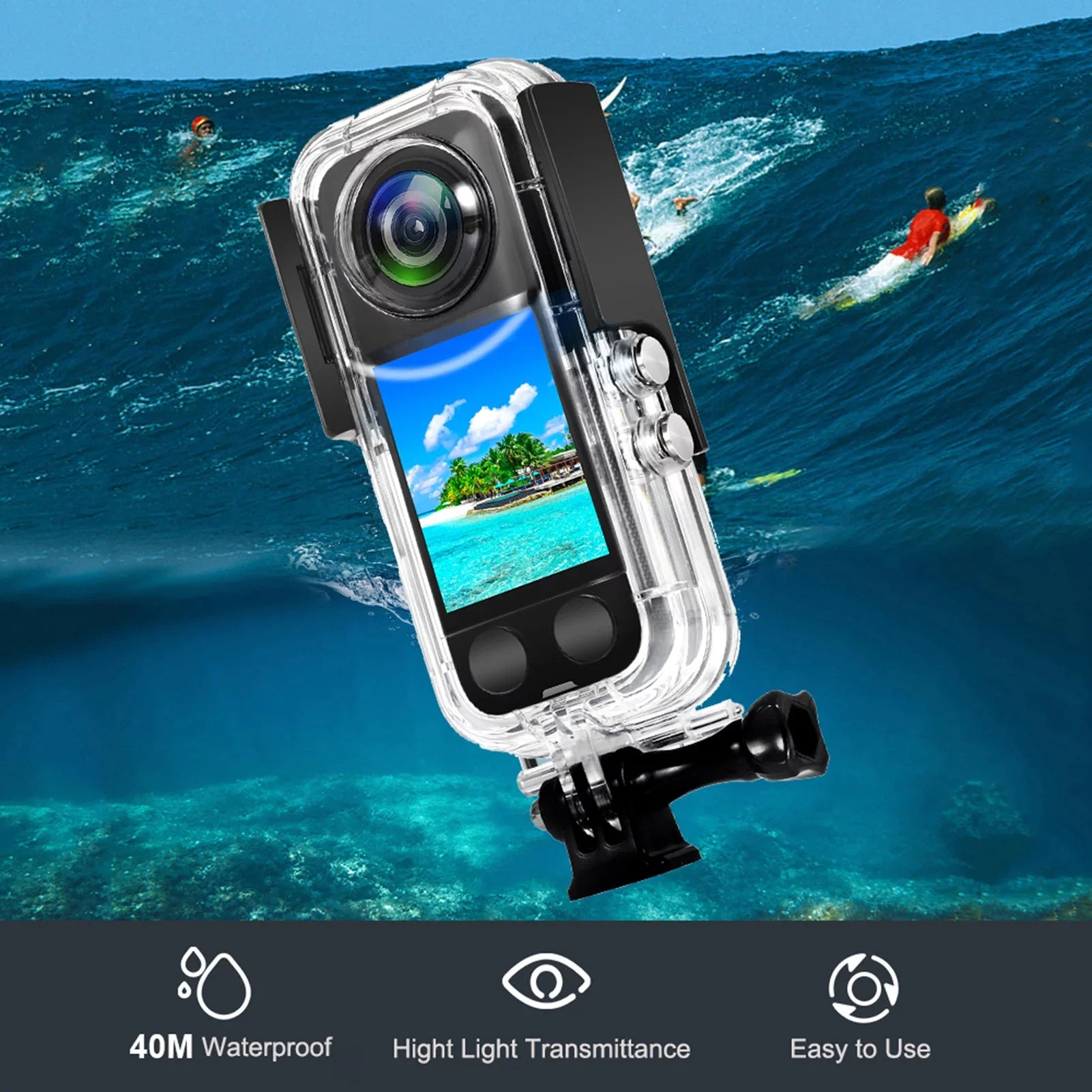 moobody Panoramic Camera Dive Case Waterproof Case Diving Housing Underwater 40M Replacement for X3 Camera
