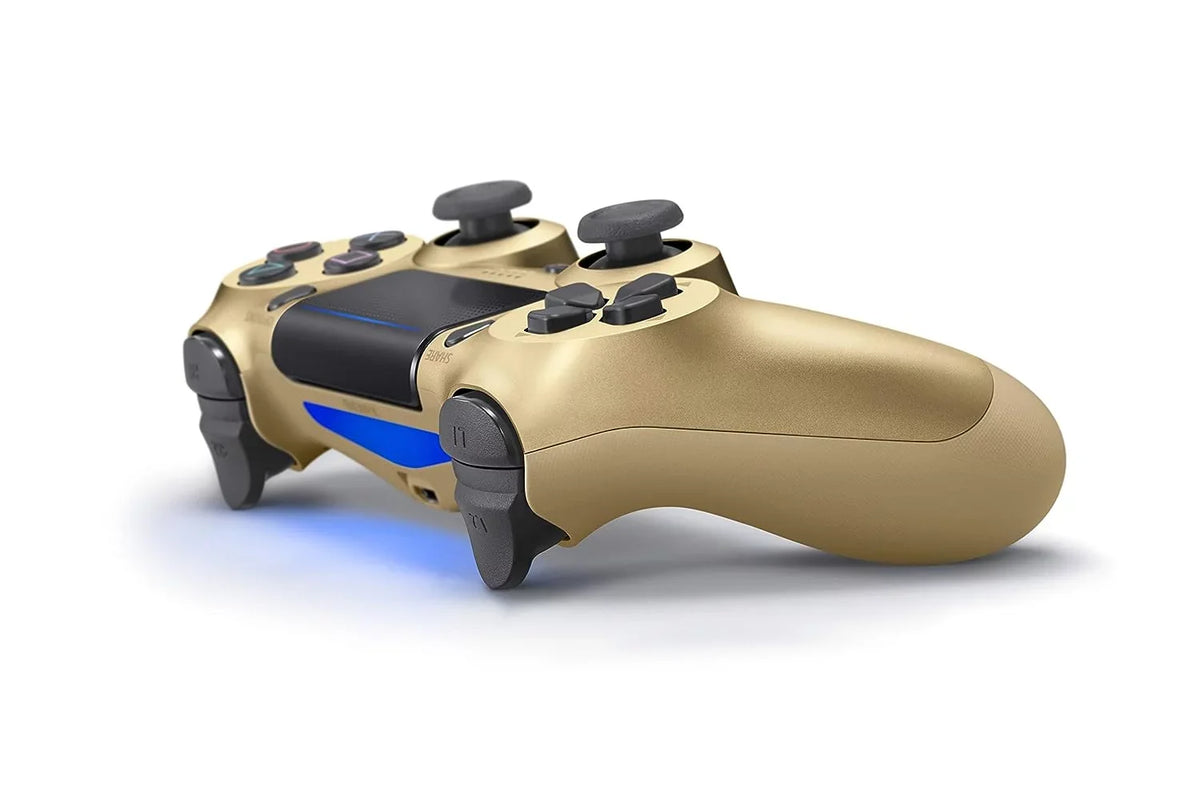 Like New PlayStation 4 DualShock Wireless Gold Controller with Charging Cable BOLT AXTION Bundle