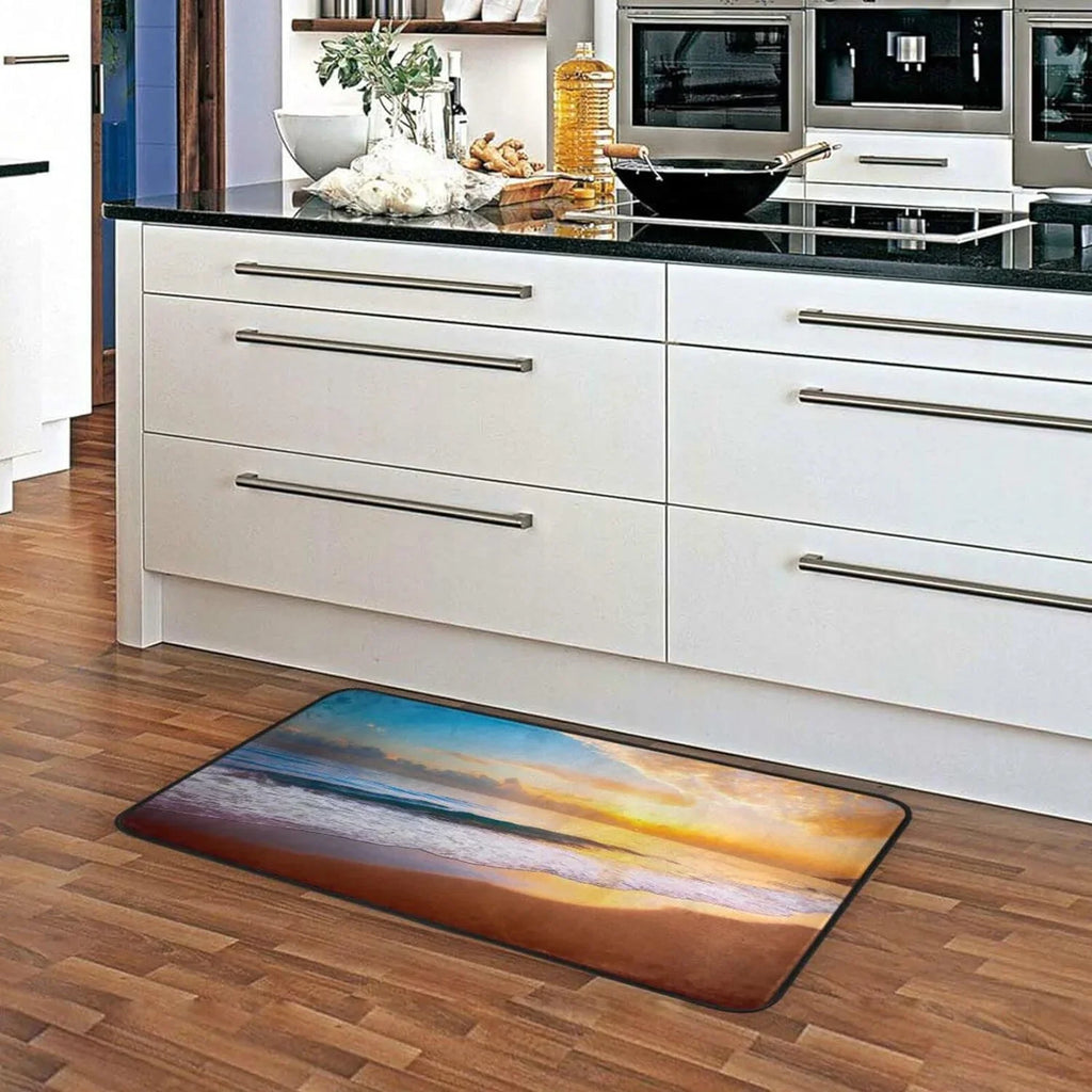 GZHJMY Summer Beach Sunset-1 Kitchen Rug Mat Anti-Fatigue Comfort Floor Mat Waterproof Non Slip Washable Kitchen Rug for Kitchen Washroom Bedroom Sink 39 x 20 inch