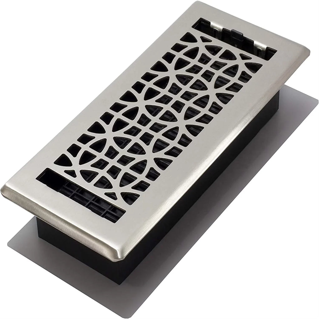 Eclipse Plated Floor Register, Nickel