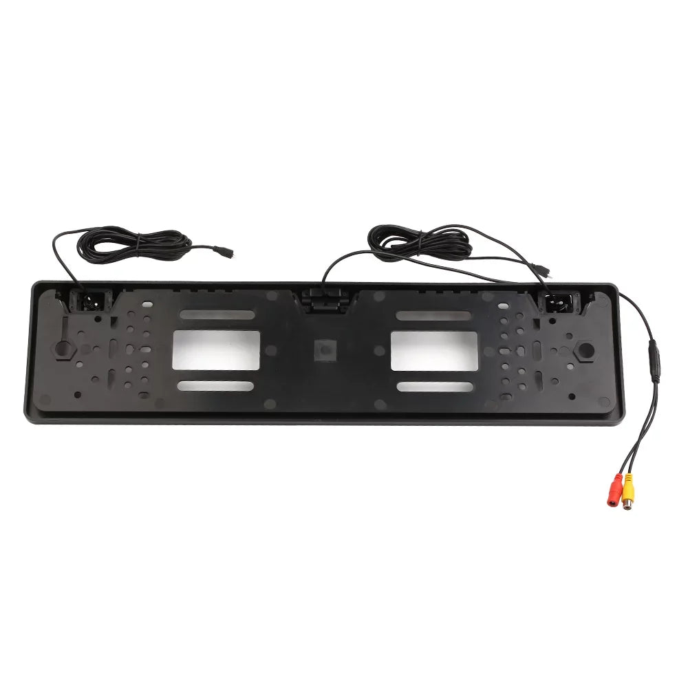 MIXFEER European License Plate Frame Backup Camera 12 LED Rear View Camera with Reversing System Parking Sensor