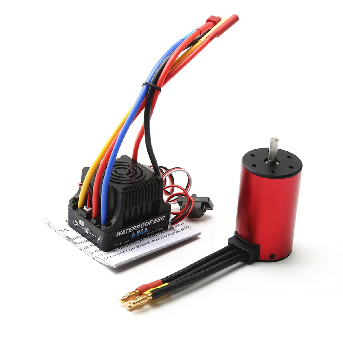Pristin ESC,3800KV Motor Car S3660 1/8/ 1/10 Waterproof Motor ESC Speed Waterproof ERYUE ESC Combo Set 1/14 car Combo Set 1/8/ Motor 1/14 Car Motor 1/14 Motor ESC Combo