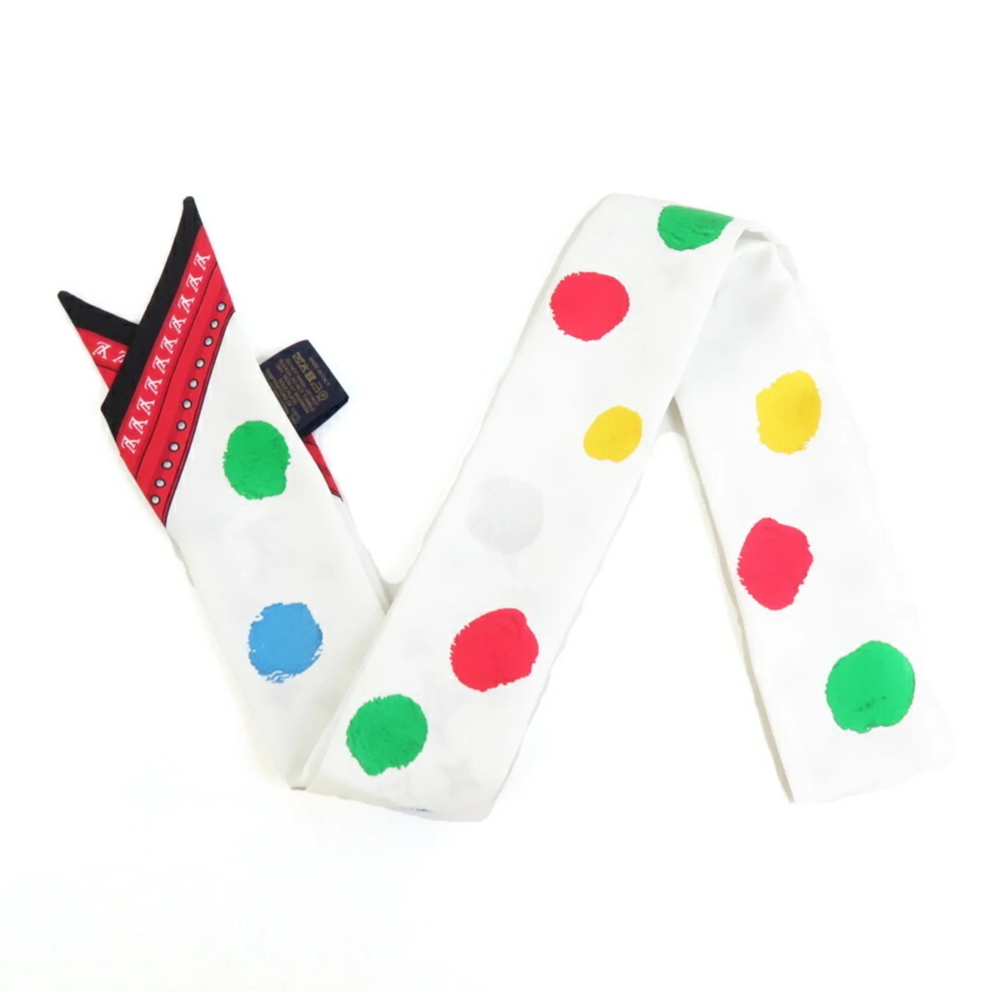 Pre-Owned LOUIS VUITTON Scarf Muffler LV x YK Painted Dot Bandeau BB Silk White Multicolor Women's M78284 (Good)