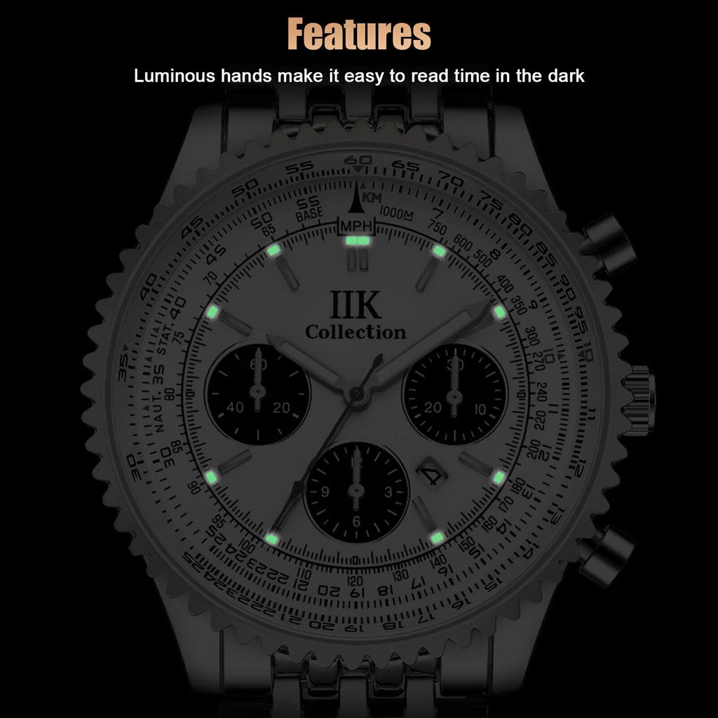 Waterproof Men Watch Relojes De Hombre Luminous Quartz Stainless Steel Bracelet