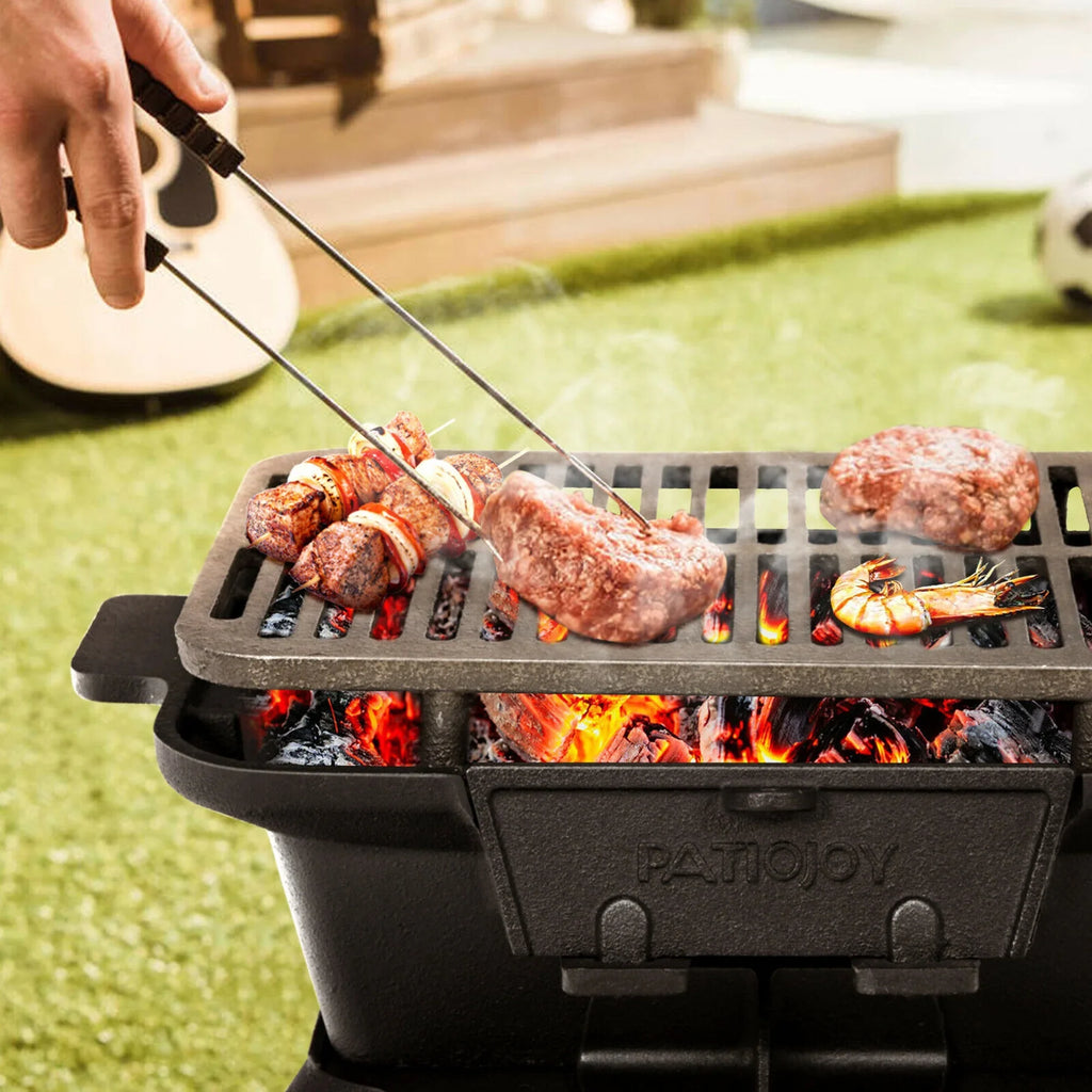 Heavy Duty Cast Iron Charcoal Grill Tabletop BBQ Grill Stove for Camping Picnic