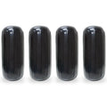 8 x 20 in. Center Hole Ribbed Boat Pontoon Fender, Black - 4 Piece