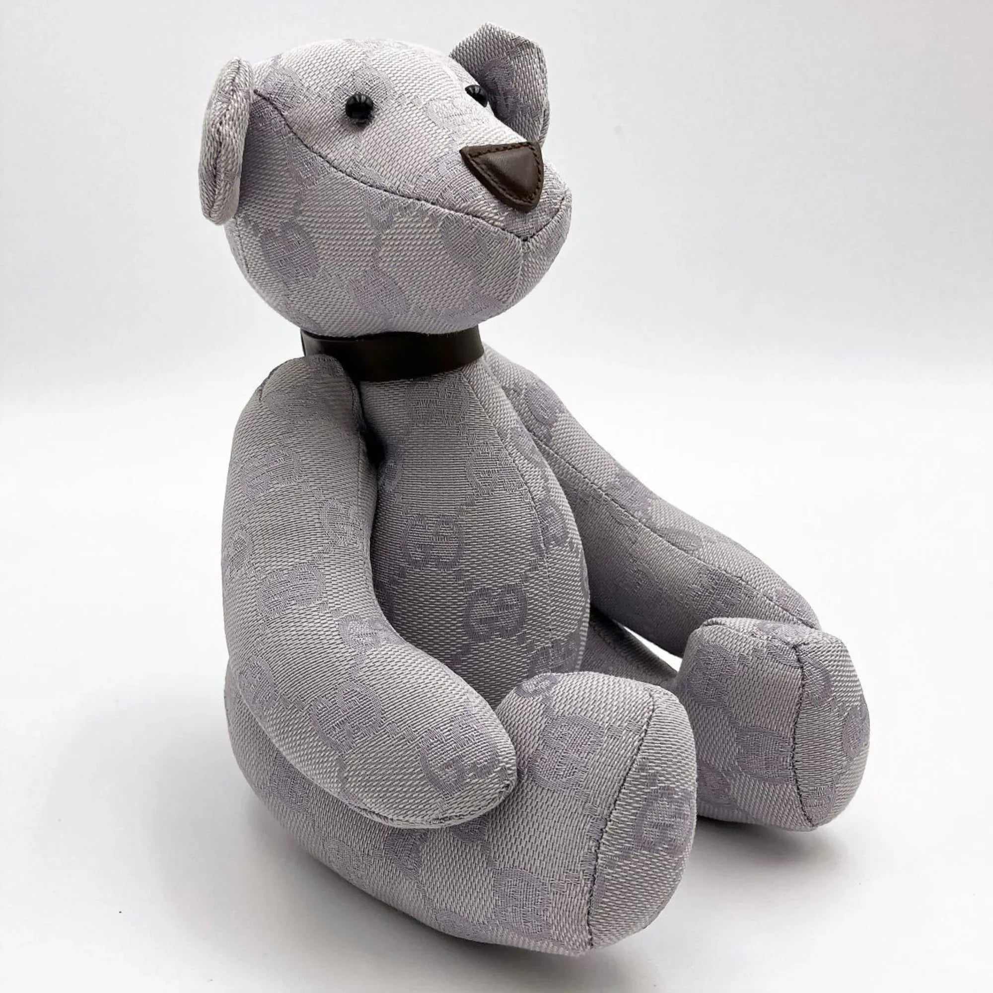 Pre-Owned GUCCI Gucci Bear Plush Toy Purple x Brown GG Canvas Interior Ladies Kids (Good)