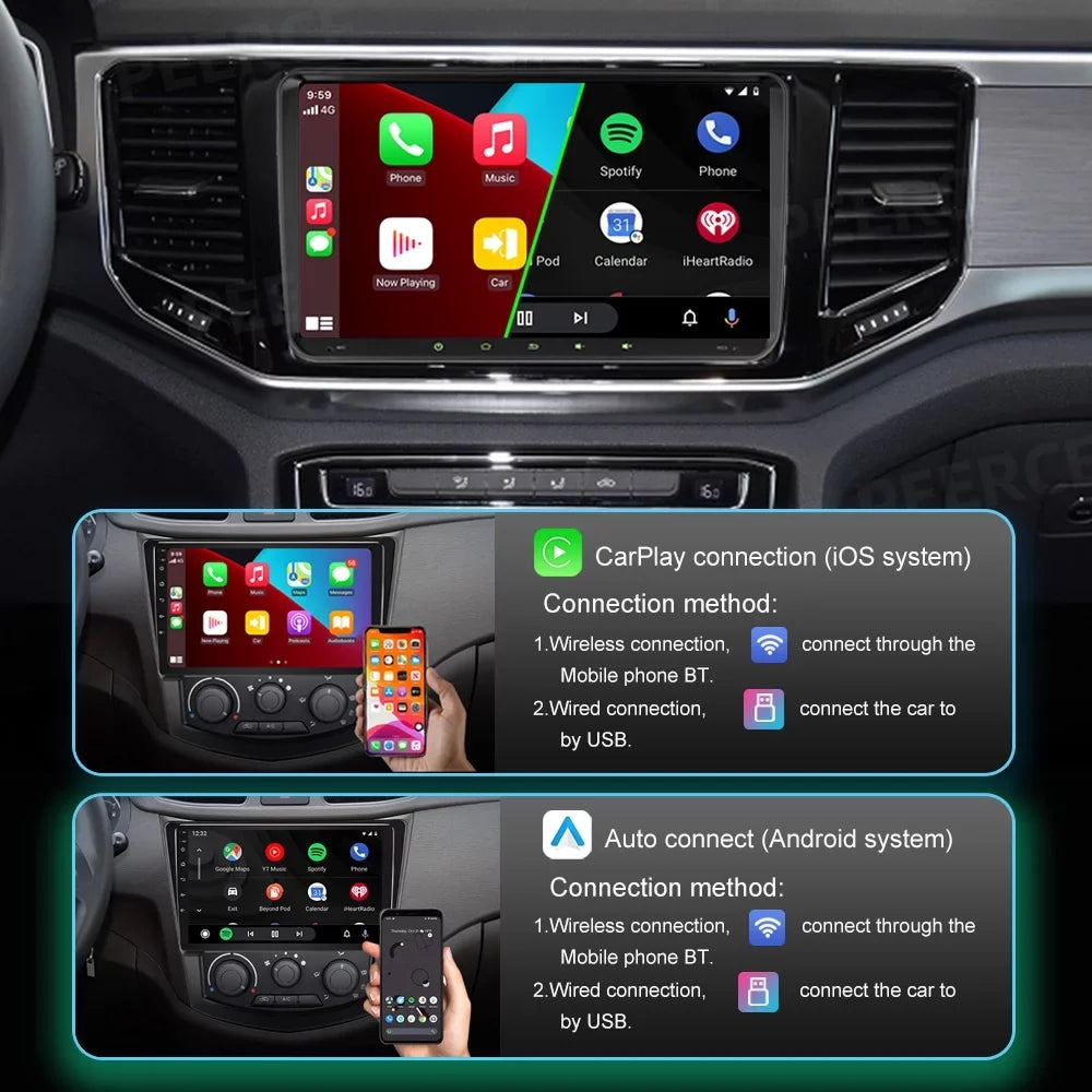 JMANCE 9 inch Android Car GPS Navigation for VW Volkswagen Golf Polo Tiguan Passat Jetta with Apple Carplay Android Auto BT WiFi RDS DSP FM with Backup Camera