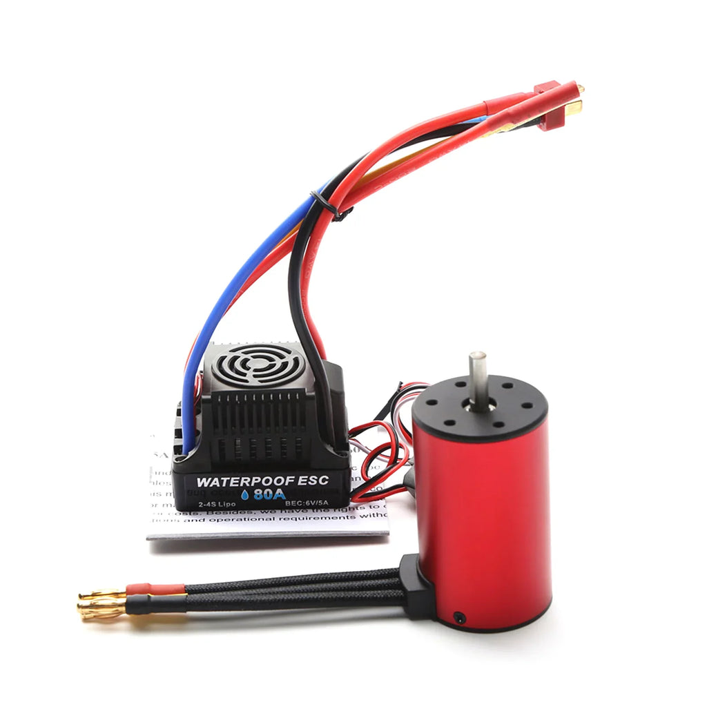 Pristin ESC,3800KV Motor Car S3660 1/8/ 1/10 Waterproof Motor ESC Speed Waterproof ERYUE ESC Combo Set 1/14 car Combo Set 1/8/ Motor 1/14 Car Motor 1/14 Motor ESC Combo