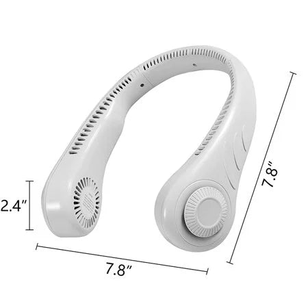 HESHENG Portable Mini Fan Neckband Bladeless Neck Hanging Cooler USB Rechargeable Fan , 3 Speed Adjustable For Home Office Outdoor