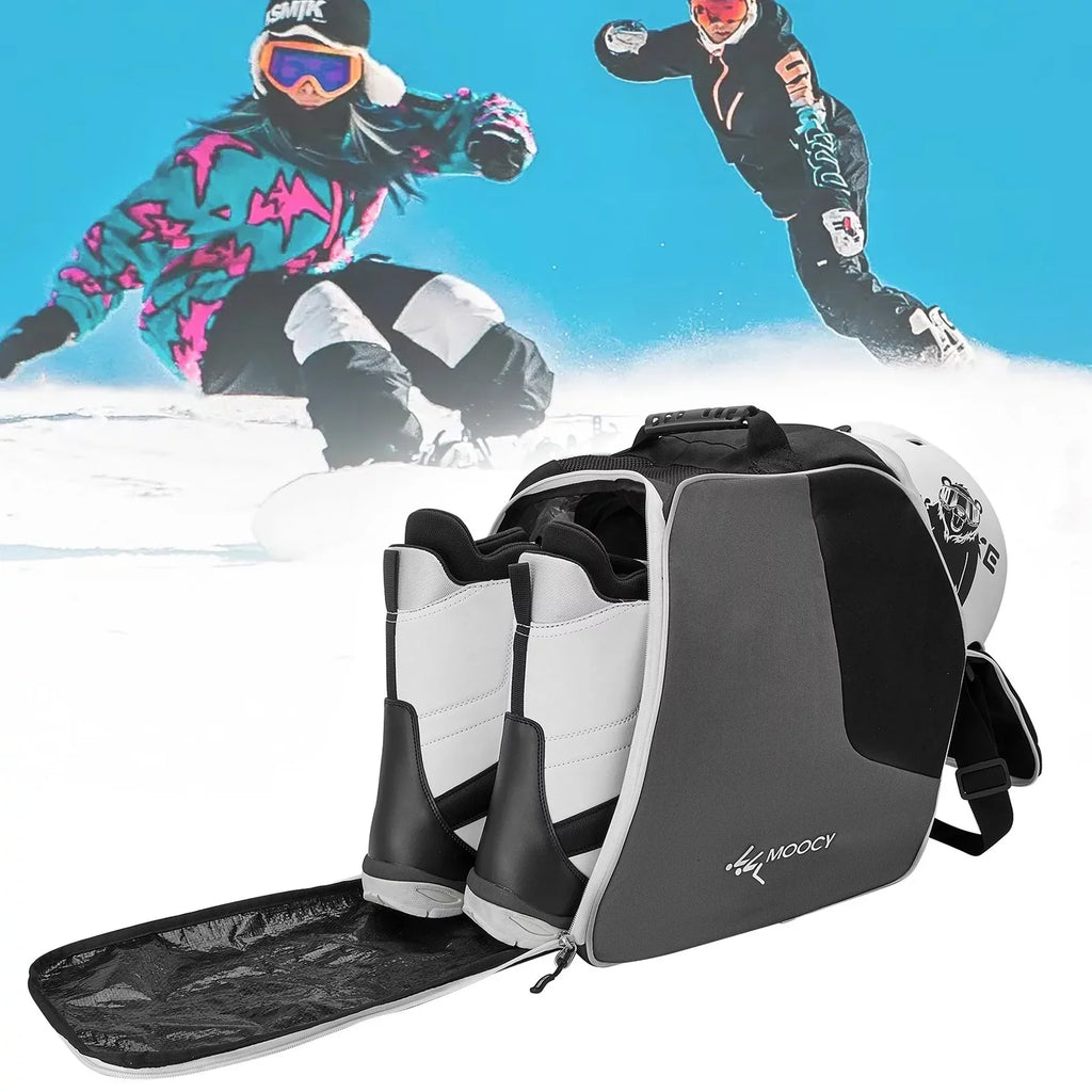Moocy Ski Boots Bag Snowboard Boots Bag Travel Boot Bag for Ski Helmets Ski Boot Gloves