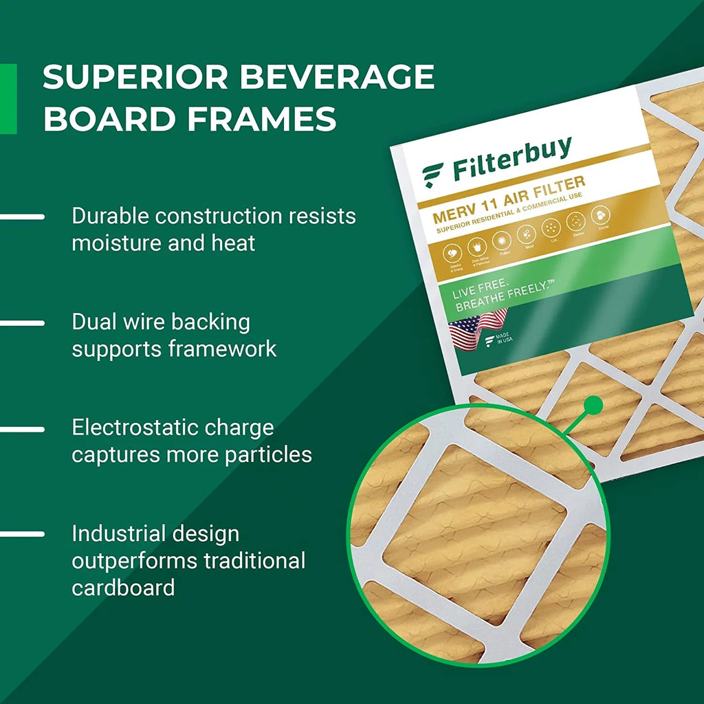 Filterbuy 17x26x4 MERV 11 Pleated HVAC AC Furnace Air Filters for Lennox x6664 (1-Pack)