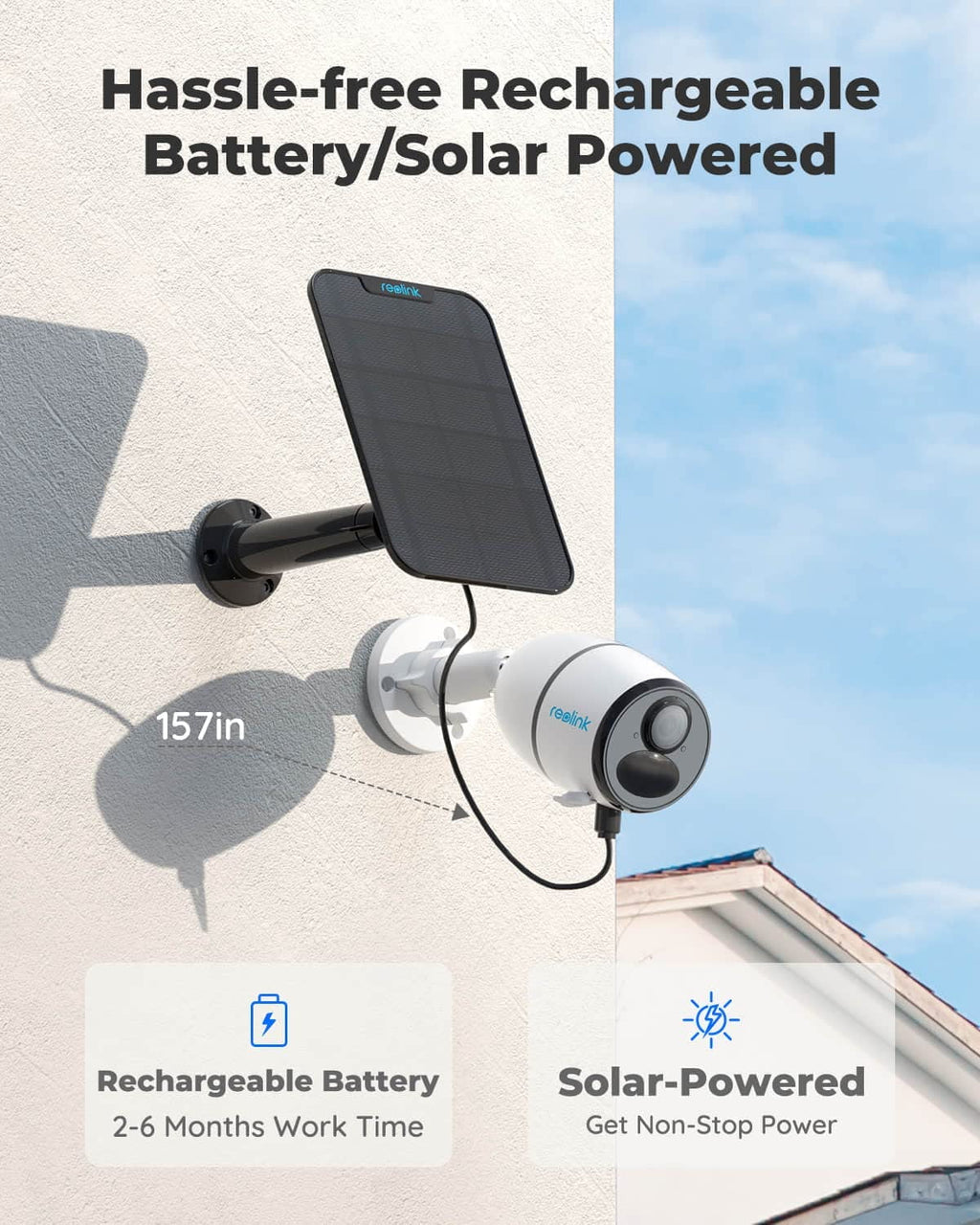 Reolink 2K+ 5MP Outdoor 4G LTE Cellular Battery-Powered Wireless Security Camera System, No WiFi Needed, Night Vision, Smart Person/Vehicle Detection, 2-Way Talk, Go Plus with White Solar Panel