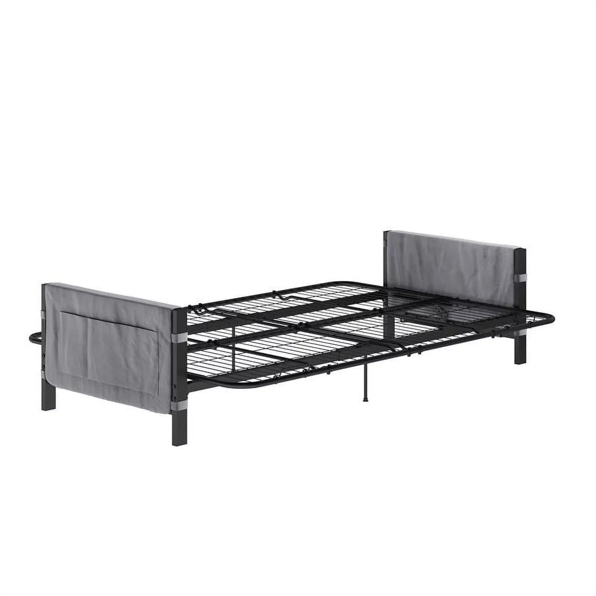 DHP Melbourne Storage Futon with 6" Thermobonded Futon Mattress in Gray