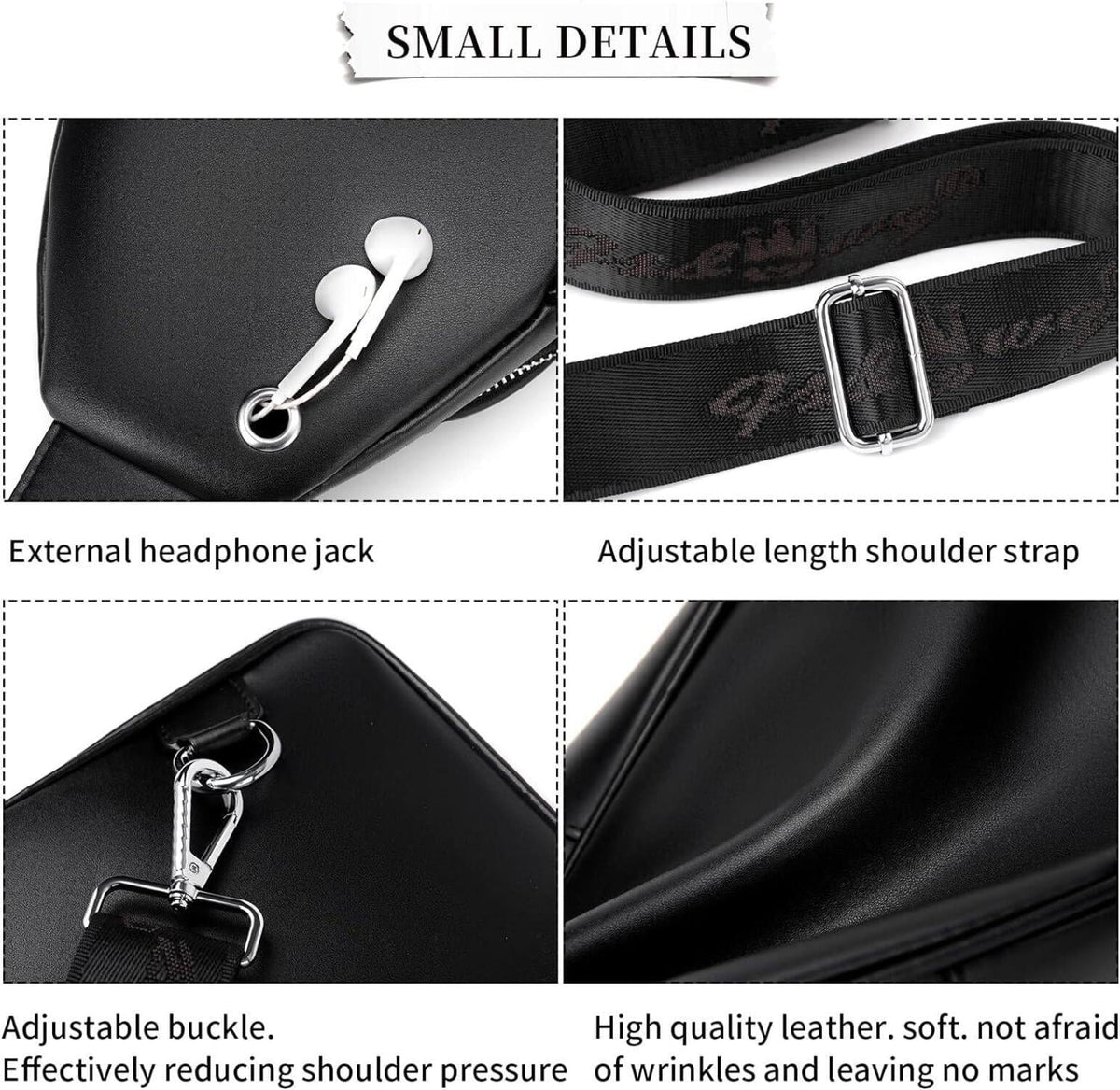 FR Fashion Co. 12 Men's Luxury Leather Crossbody Chest Bag