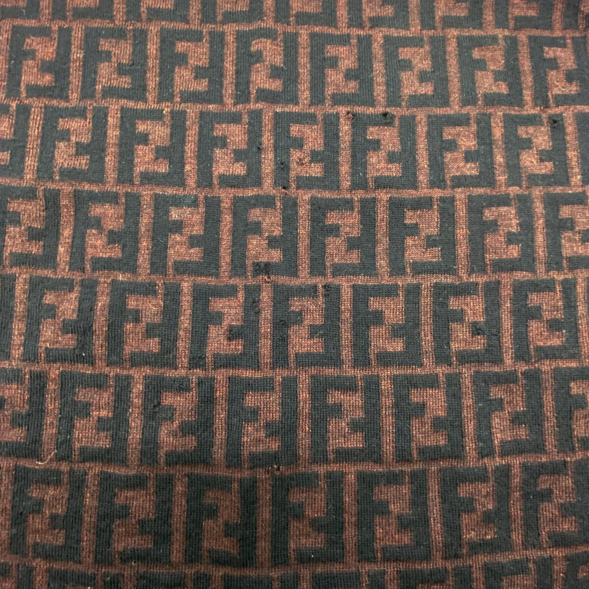 Pre-Owned FENDI Zucca Muffler Stole All Over Pattern FF Brown Women's Men's Fashion Old Clothes (Good)