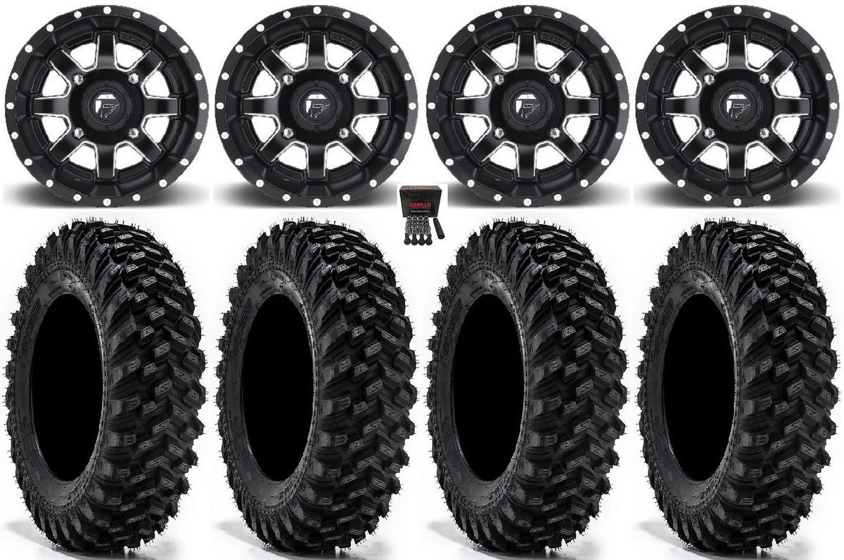 Fuel Maverick 15" Wheels Black 32" Warrior XT Sticky Tires Can-Am Maverick X3 / Honda Pioneer 1000 / Talon