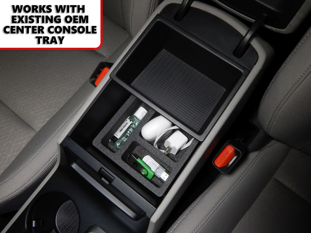 Red Hound Auto Center Console Organizer 2 Piece Stacking Set Vehicle Inserts Compatible with Hyundai Tucson 2016-2019 (Without Hand Brake) Black Anti-Rattle