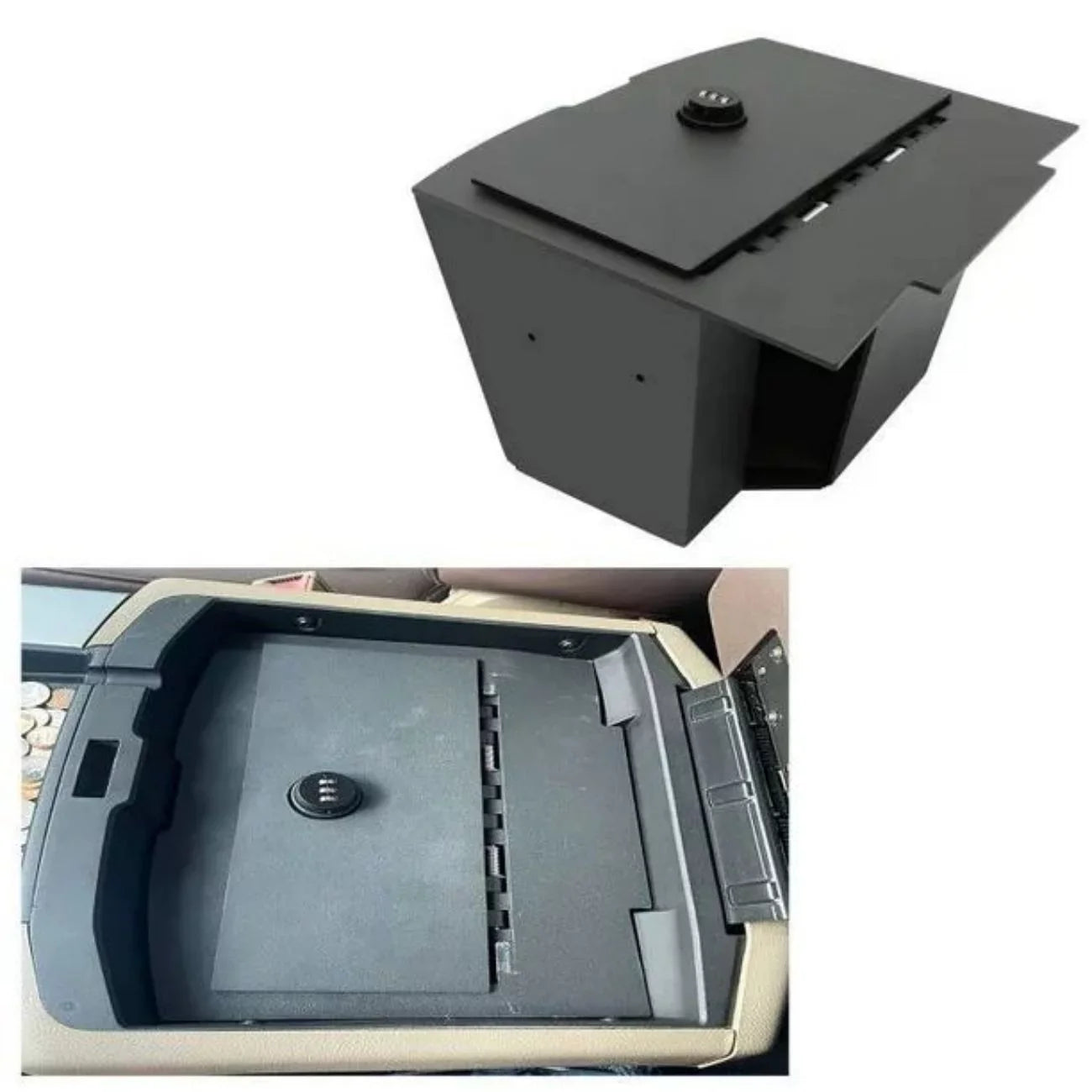 KOJEM Center Console Gun Safe Storage Box Console Vault for 2009-2018 Dodge Ram 1500 2500 3500 Lock Console Safe Vault