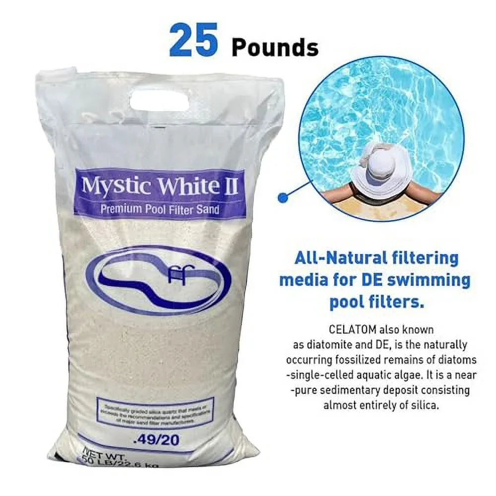 Mystic White II Swimming Pool Filter Sand - 50lb Bag
