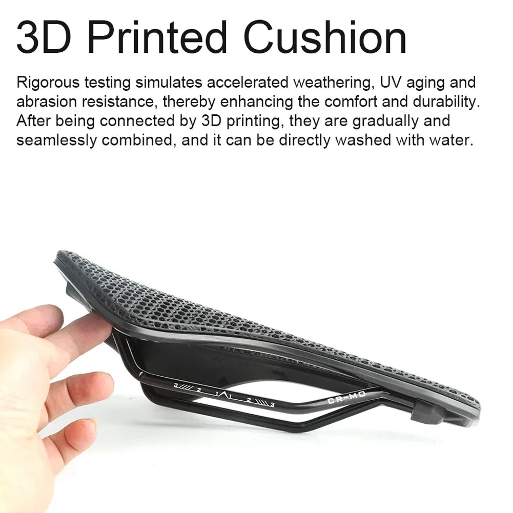 RACEWORK 30CRMO 3D Printed Saddle MTB Mountain Road Cycling Saddle Relaxed Honeycomb Structure Hollow Cushion