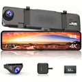VVCAR Dual Dash Cam 4K UHD 11" IPS Rearview Mirror Car DVR Camera Front Rear Video Recorder